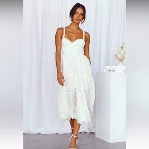 Hello molly white midi dress